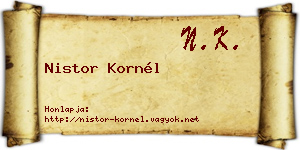 Nistor Kornél névjegykártya