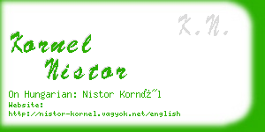 kornel nistor business card